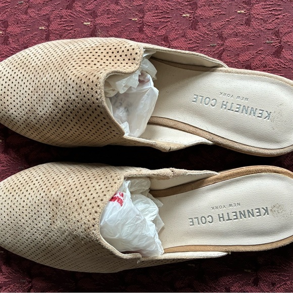 Beige Perforated Slip-On Mules - Picture 3 of 9